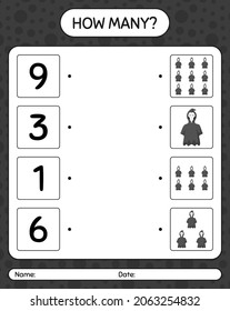 How many counting game with grim reaper. worksheet for preschool kids, kids activity sheet