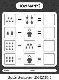 How many counting game with grim reaper. worksheet for preschool kids, kids activity sheet