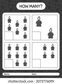 How many counting game with grim reaper. worksheet for preschool kids, kids activity sheet