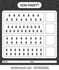 How many counting game with grim reaper. worksheet for preschool kids, kids activity sheet