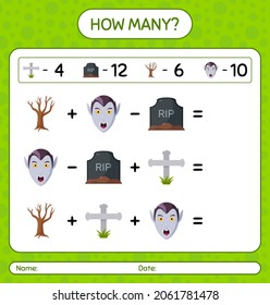 ¿Cuántos de los juegos de conteo con el ícono de Halloween? hoja de trabajo para niños de preescolar, hoja de actividades para niños