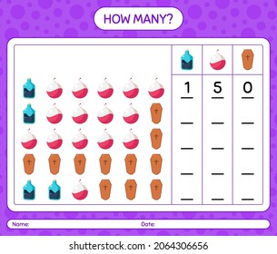 How many counting game with halloween icon. worksheet for preschool kids, kids activity sheet