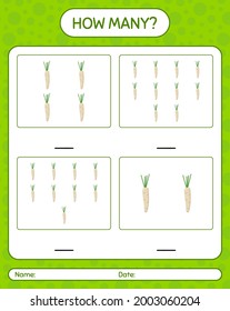 How many counting game with hamburg parsley. worksheet for preschool kids, kids activity sheet, printable worksheet