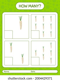 How many counting game with hamburg parsley. worksheet for preschool kids, kids activity sheet, printable worksheet