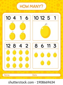 ¿Cuántos de juego de conteo con melón de miel? hoja de trabajo para niños de preescolar, hoja de actividades para niños, hoja de trabajo imprimible