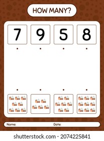 How many counting game with house. worksheet for preschool kids, kids activity sheet