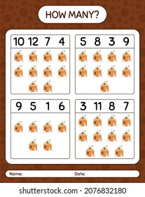 How many counting game with house. worksheet for preschool kids, kids activity sheet