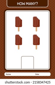How many counting game with ice cream. worksheet for preschool kids, kids activity sheet