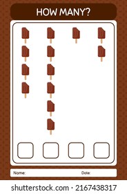 How many counting game with ice cream. worksheet for preschool kids, kids activity sheet