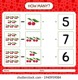 How many counting game with indian prune worksheet for preschool kids, kids activity sheet, printable worksheet