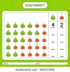 How many counting game with indian fig worksheet for preschool kids, kids activity sheet, printable worksheet