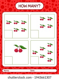 How many counting game with indian prune worksheet for preschool kids, kids activity sheet, printable worksheet