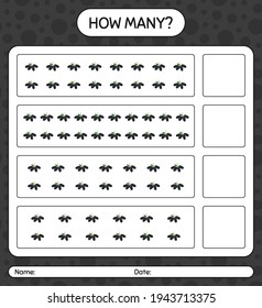 How many counting game with jambolan worksheet for preschool kids, kids activity sheet, printable worksheet