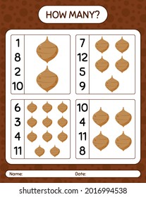 How many counting game with jicama. worksheet for preschool kids, kids activity sheet, printable worksheet