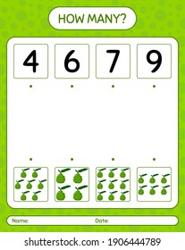 Cuántos de los juegos de conteo con cal de kaffir. hoja de trabajo para niños de preescolar, hoja de actividades para niños, hoja de trabajo imprimible
