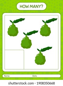 How many counting game with kaffir lime. worksheet for preschool kids, kids activity sheet, printable worksheet