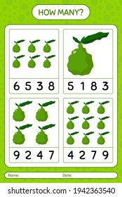 Wie viele Zählspiele mit kaffir-lime-Arbeitsblatt für Vorschulkinder, Kinderaktivitätsblatt, druckbares Arbeitsblatt