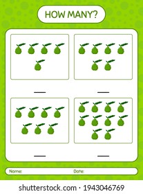 How many counting game with kaffir lime worksheet for preschool kids, kids activity sheet, printable worksheet