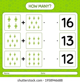How many counting game with ketupat. worksheet for preschool kids, kids activity sheet, printable worksheet