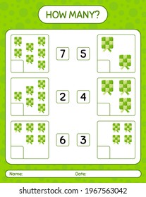 How many counting game with ketupat. worksheet for preschool kids, kids activity sheet, printable worksheet