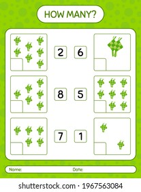 How many counting game with ketupat. worksheet for preschool kids, kids activity sheet, printable worksheet