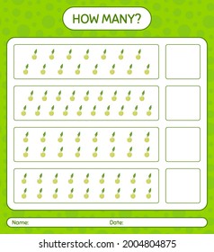 How many counting game with kohlrabi. worksheet for preschool kids, kids activity sheet, printable worksheet