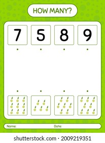 ¿Cuántos juegos de conteo con kohlrabi? hoja de trabajo para niños de preescolar, hoja de actividades para niños, hoja de trabajo imprimible