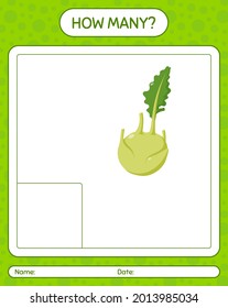 How many counting game with kohlrabi. worksheet for preschool kids, kids activity sheet, printable worksheet