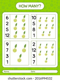 How many counting game with kohlrabi. worksheet for preschool kids, kids activity sheet, printable worksheet