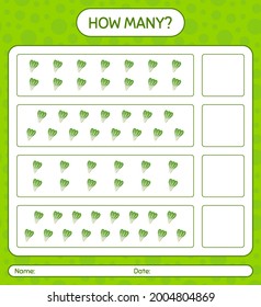 How many counting game with komatsuna. worksheet for preschool kids, kids activity sheet, printable worksheet