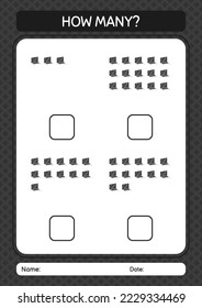How many counting game with laptop. worksheet for preschool kids, kids activity sheet