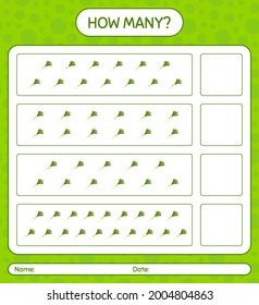 How many counting game with leek. worksheet for preschool kids, kids activity sheet, printable worksheet