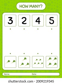 How many counting game with leek. worksheet for preschool kids, kids activity sheet, printable worksheet