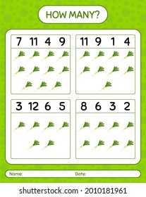 How many counting game with leek. worksheet for preschool kids, kids activity sheet, printable worksheet