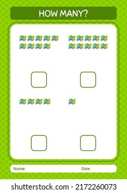 How many counting game with map. worksheet for preschool kids, kids activity sheet