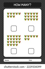 How many counting game with marker pen. worksheet for preschool kids, kids activity sheet
