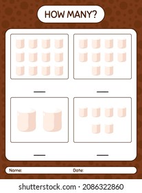 ¿Cuántos juegos de conteo con malvavisco? hoja de trabajo para niños de preescolar, hoja de actividades para niños