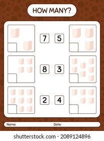 ¿Cuántos juegos de conteo con malvavisco? hoja de trabajo para niños de preescolar, hoja de actividades para niños