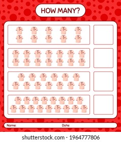 How many counting game with moslem shirt. worksheet for preschool kids, kids activity sheet, printable worksheet