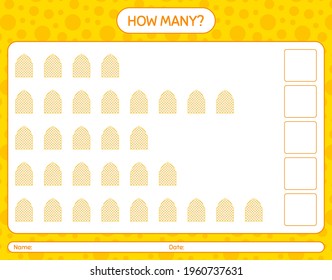 How many counting game with mosque. worksheet for preschool kids, kids activity sheet, printable worksheet