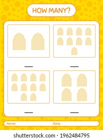 How many counting game with mosque. worksheet for preschool kids, kids activity sheet, printable worksheet