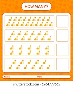 How many counting game with mosque. worksheet for preschool kids, kids activity sheet, printable worksheet