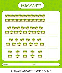 How many counting game with mosque. worksheet for preschool kids, kids activity sheet, printable worksheet
