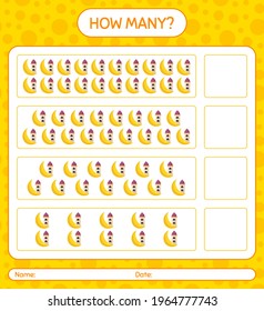 How many counting game with mosque. worksheet for preschool kids, kids activity sheet, printable worksheet