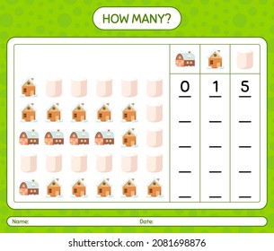 How many counting game with namaobjek. . worksheet for preschool kids, kids activity sheet