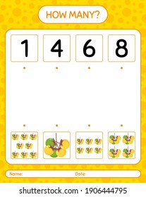 How many counting game with nance. worksheet for preschool kids, kids activity sheet, printable worksheet
