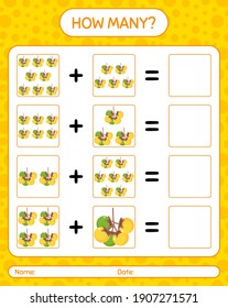 How many counting game with nance. worksheet for preschool kids, kids activity sheet, printable worksheet
