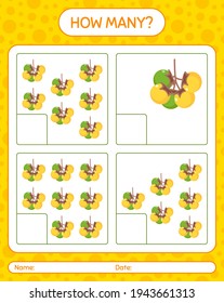 How many counting game with nance worksheet for preschool kids, kids activity sheet, printable worksheet