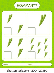 How many counting game with okra. worksheet for preschool kids, kids activity sheet, printable worksheet