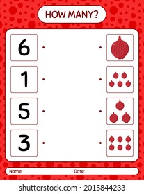 How many counting game with onion. worksheet for preschool kids, kids activity sheet, printable worksheet